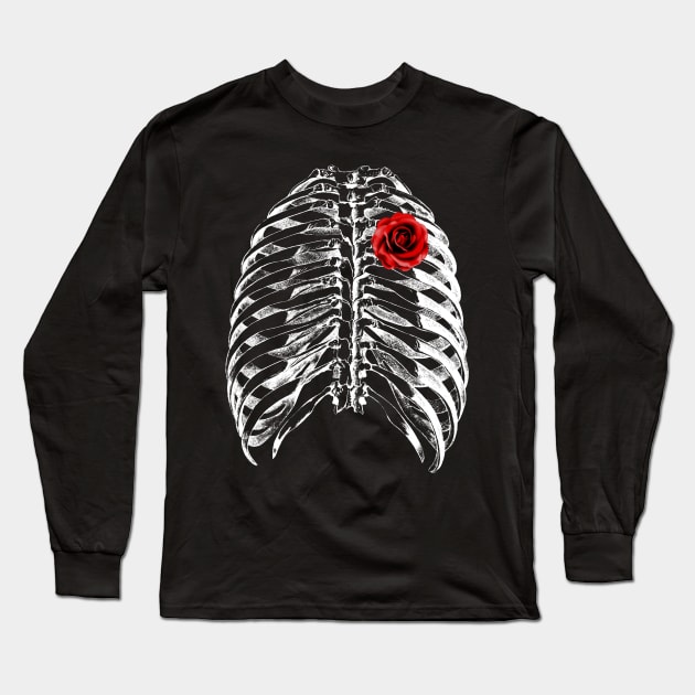 Chest with Rose Long Sleeve T-Shirt by DimDom